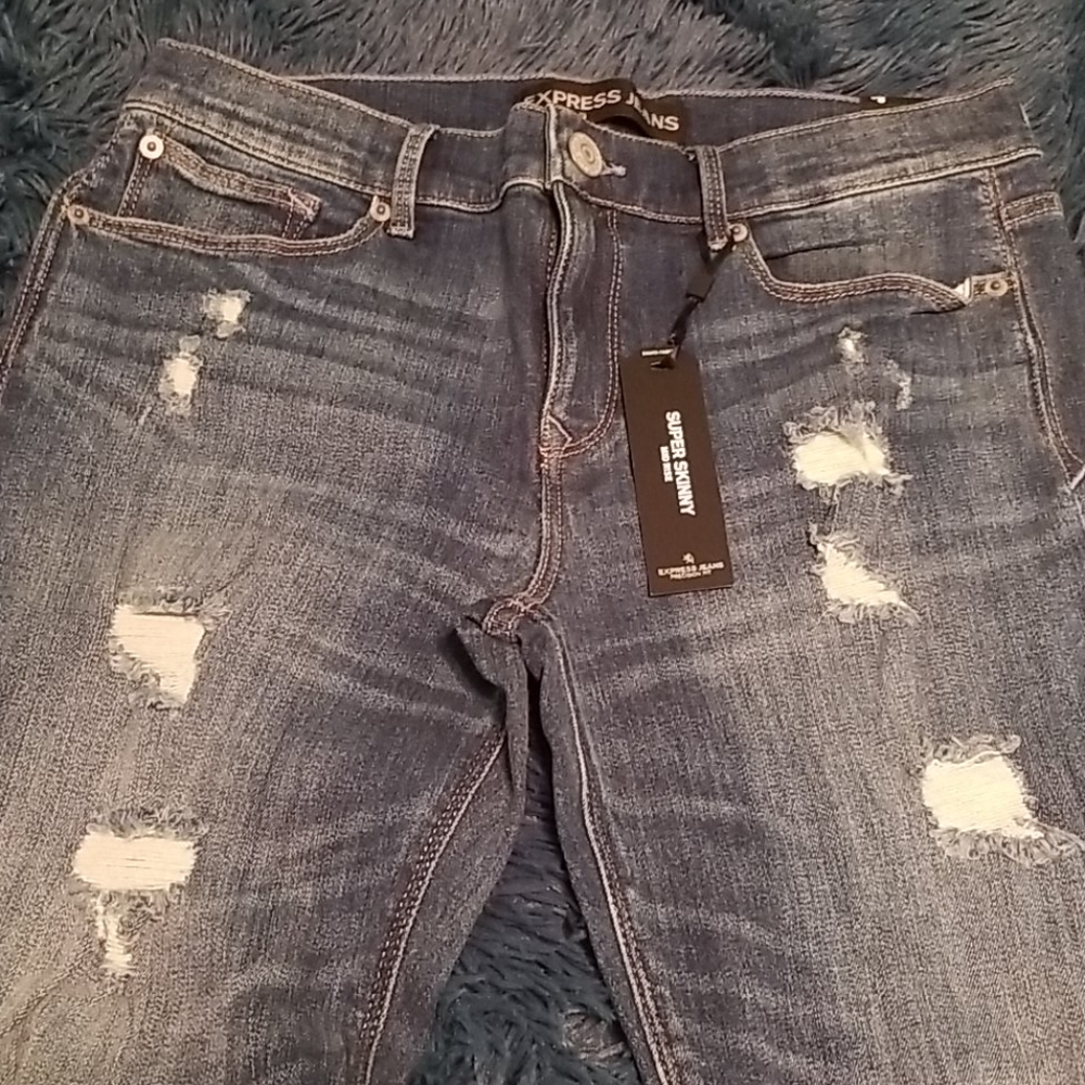 Express Super Skinny Mid Rise Denim Jeans
